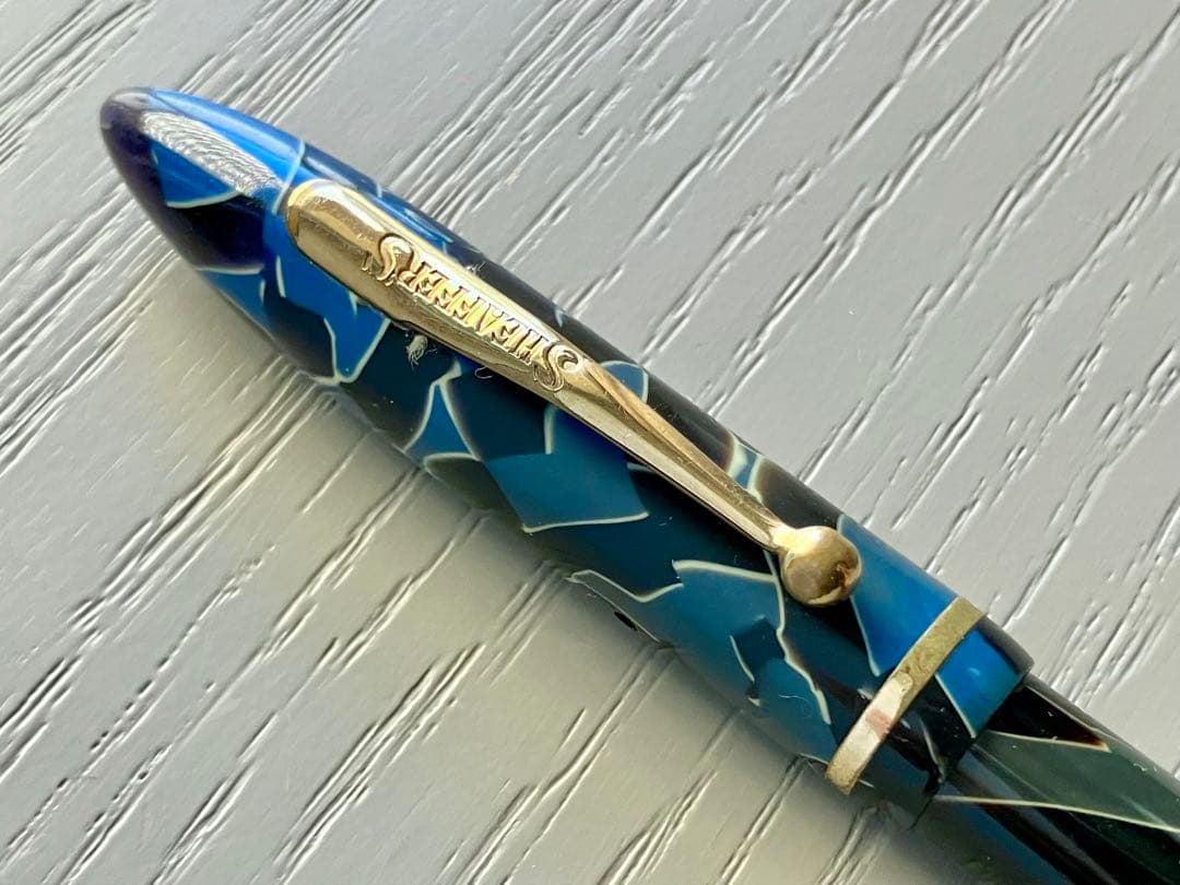 Sheaffer シェーファー 万年筆 バランス マーブル ブルー＆ブラック