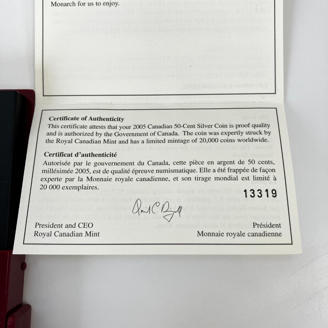 カナダ王立造幣局発行「バタフライコレクション」オオカバマダラ 2005年