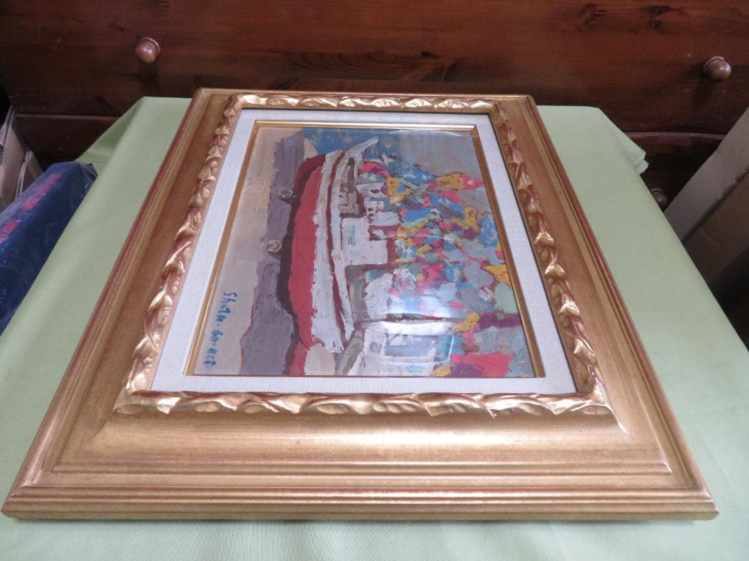 福留章太　「祭り」　油彩　F4号　国画会　国画奨学賞・褒状受賞　鳥取県