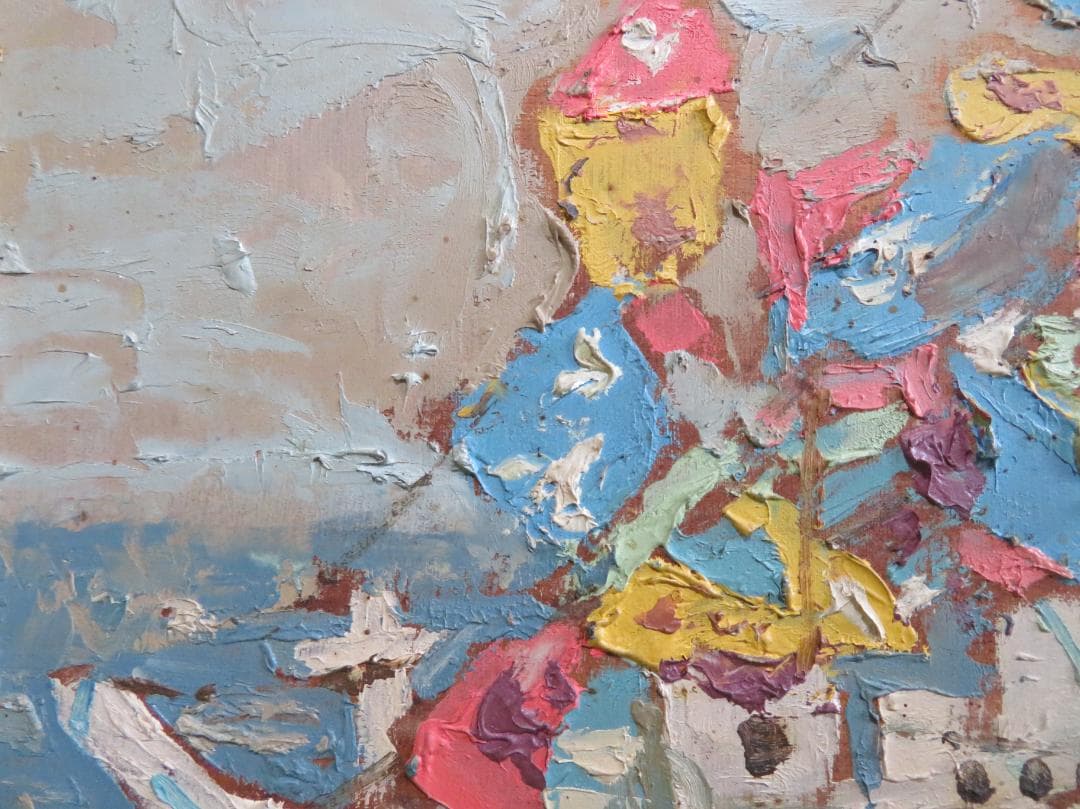 福留章太　「祭り」　油彩　F4号　国画会　国画奨学賞・褒状受賞　鳥取県