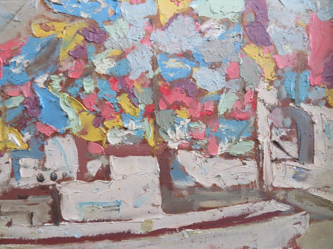 福留章太　「祭り」　油彩　F4号　国画会　国画奨学賞・褒状受賞　鳥取県