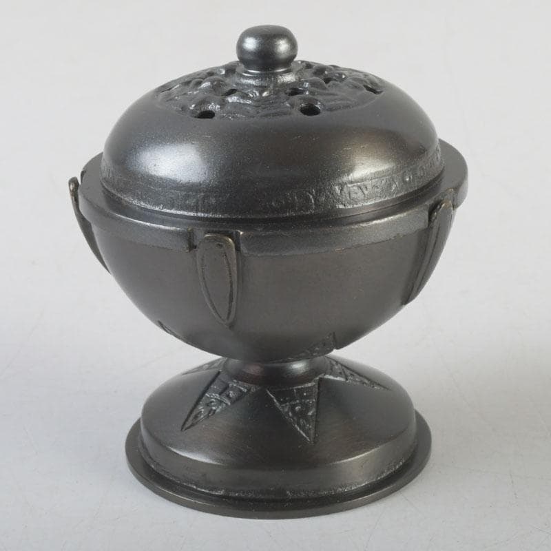 茶道具　唐銅風炉師　藤井宗喜作　唐銅　古銅写　火舎蓋置　共箱　V　9609