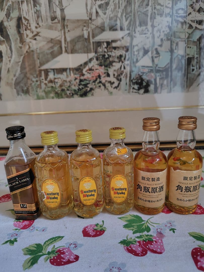 サントリー 角瓶原酒 ジョニーウォーカー　ブラックラベル12年 ミニ6本