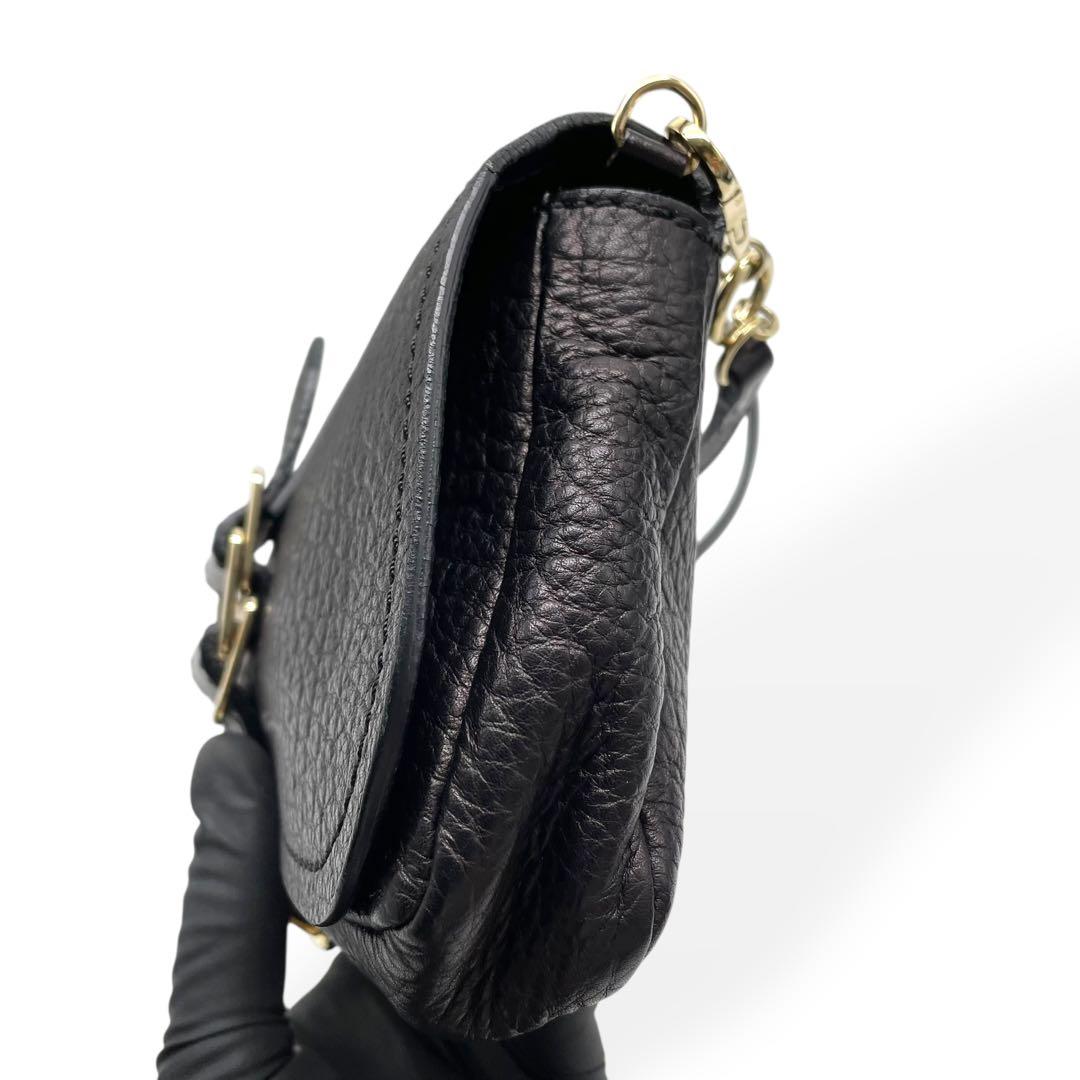 未使用級　レア　GIVENCHY ジバンシィ　ショルダーバッグ　ブラック　シボ革