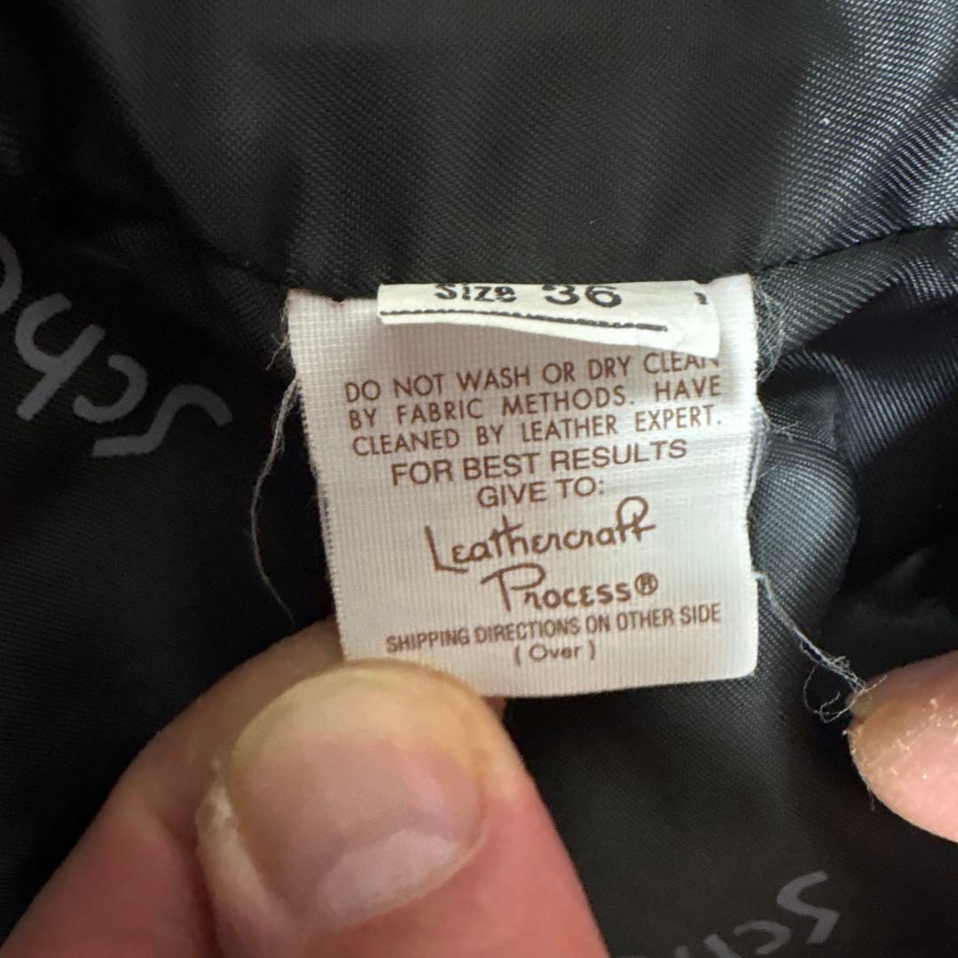 Schott NYC ブラックレザーシングルライダースジャケット