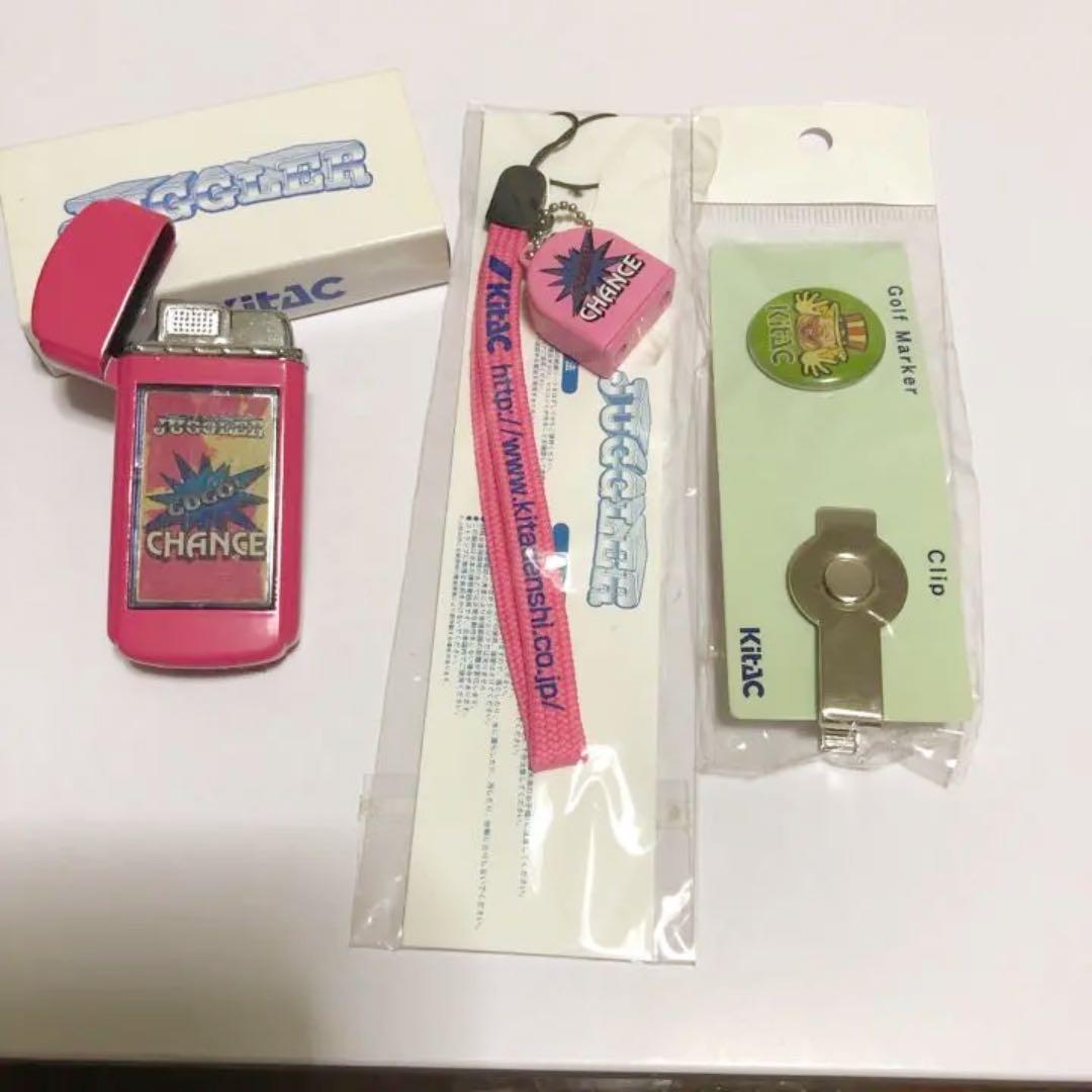 GO GOライター　ストラップ＆マグネット＆マーカー ピンバッジ４点
