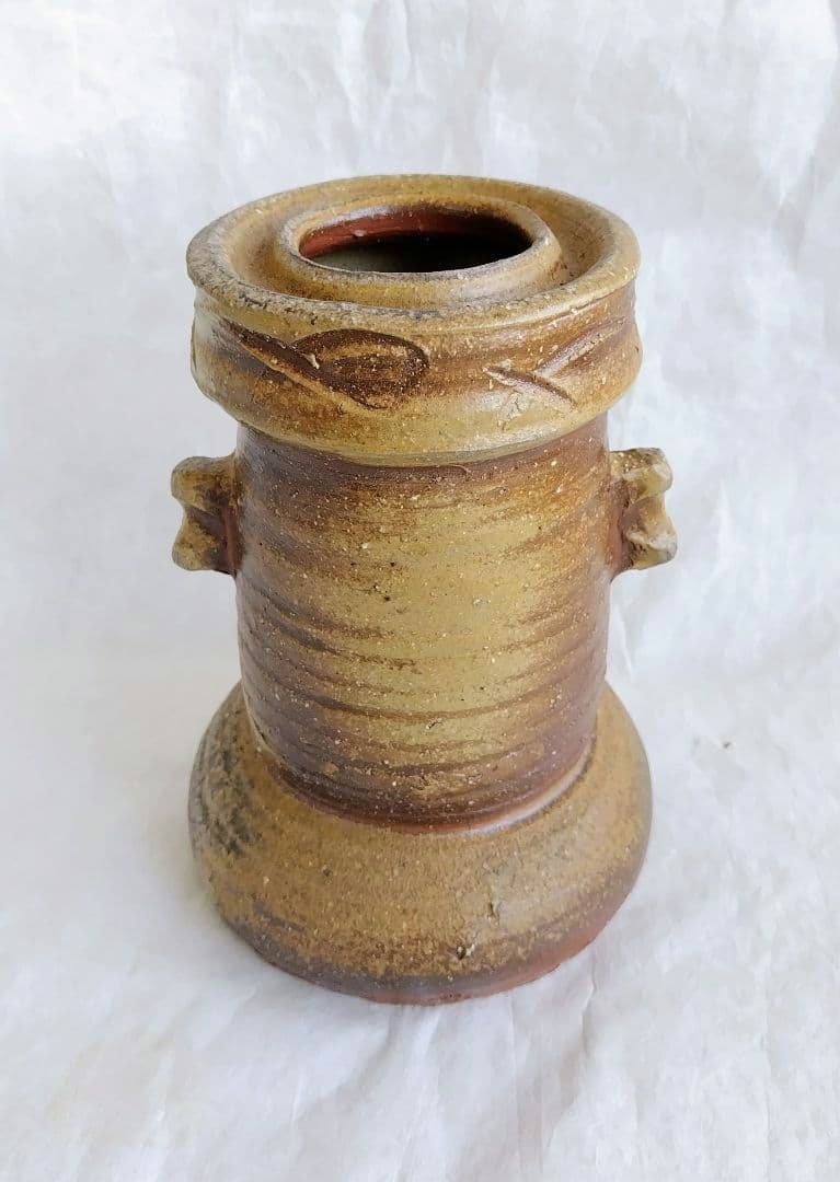 備前耳付花入 (未使用 新品同様)