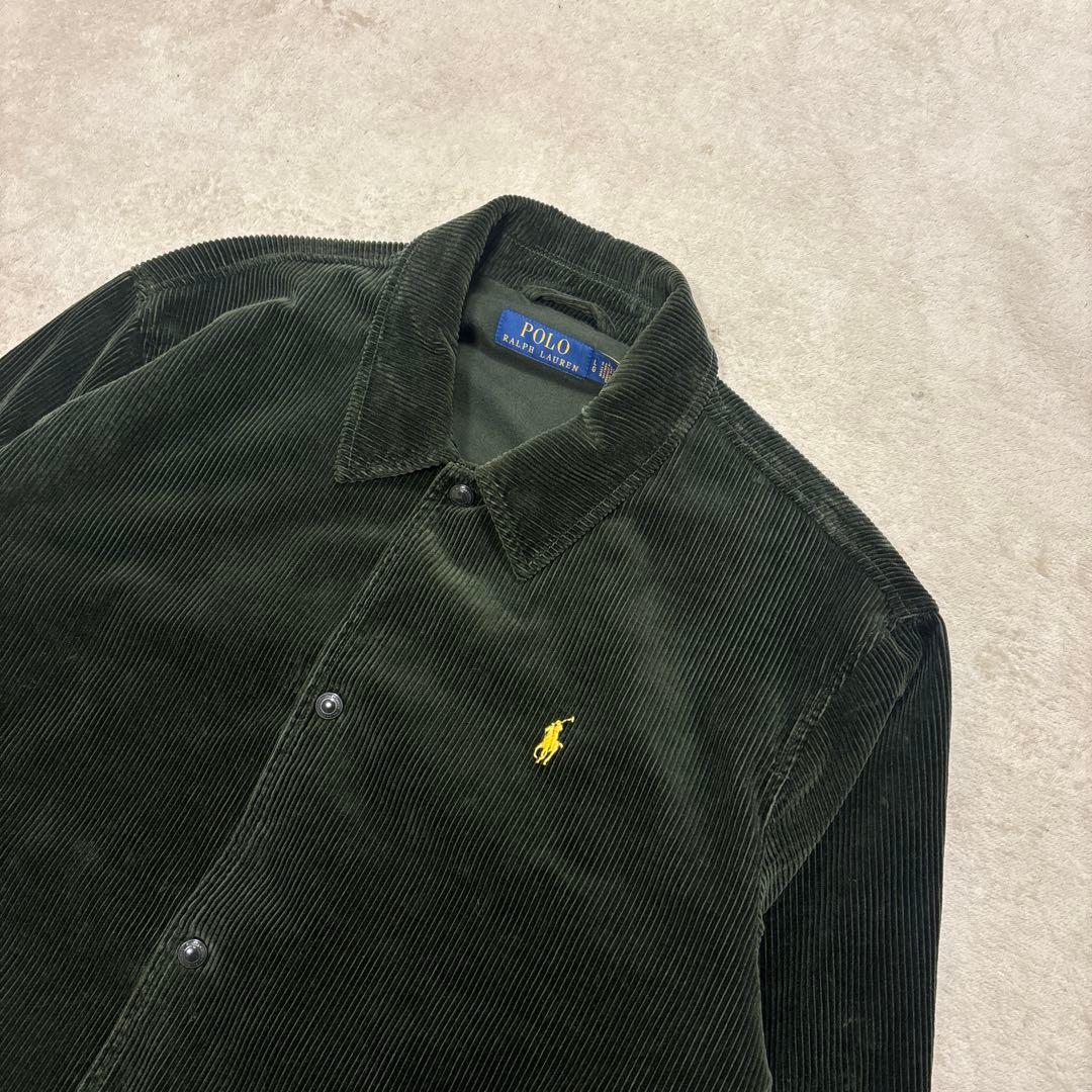 【美品】 ラルフローレン　コーデュロイ コーチジャケット　オリーブ　Lサイズ