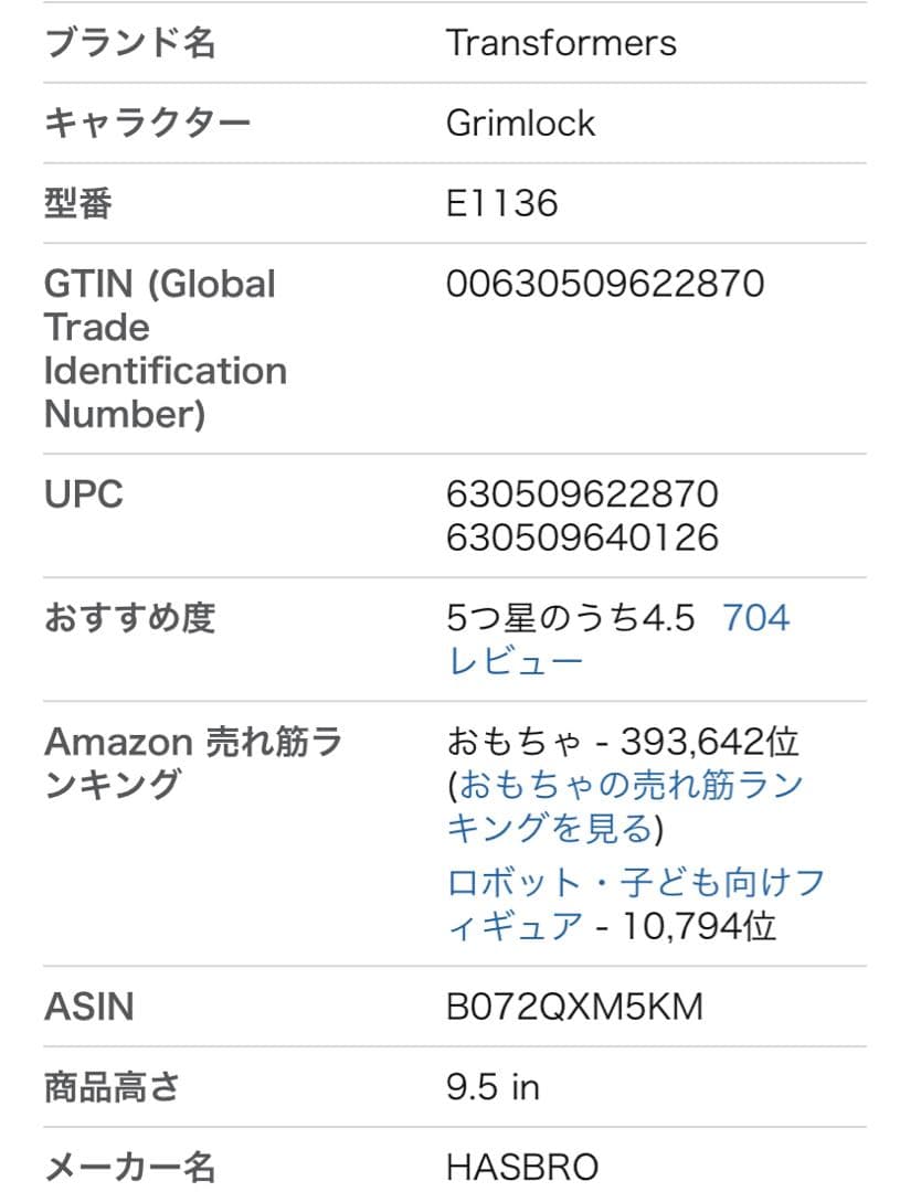 トランスフォーマー TF 2018 POTP [VY] グリムロック