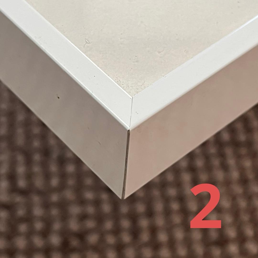 フォトフレーム、アルミ三角ゴールド、トップフレーム5白、ニトリ樹脂フレーム白