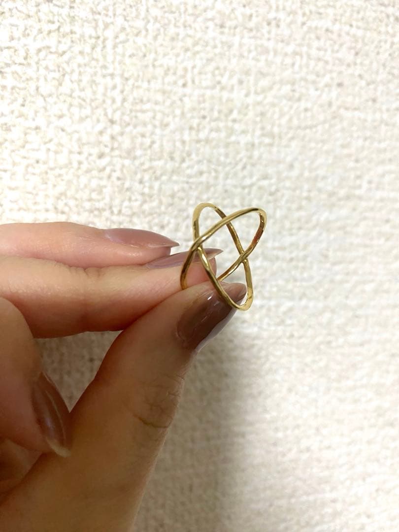 ゴールド 交差デザインリング k18