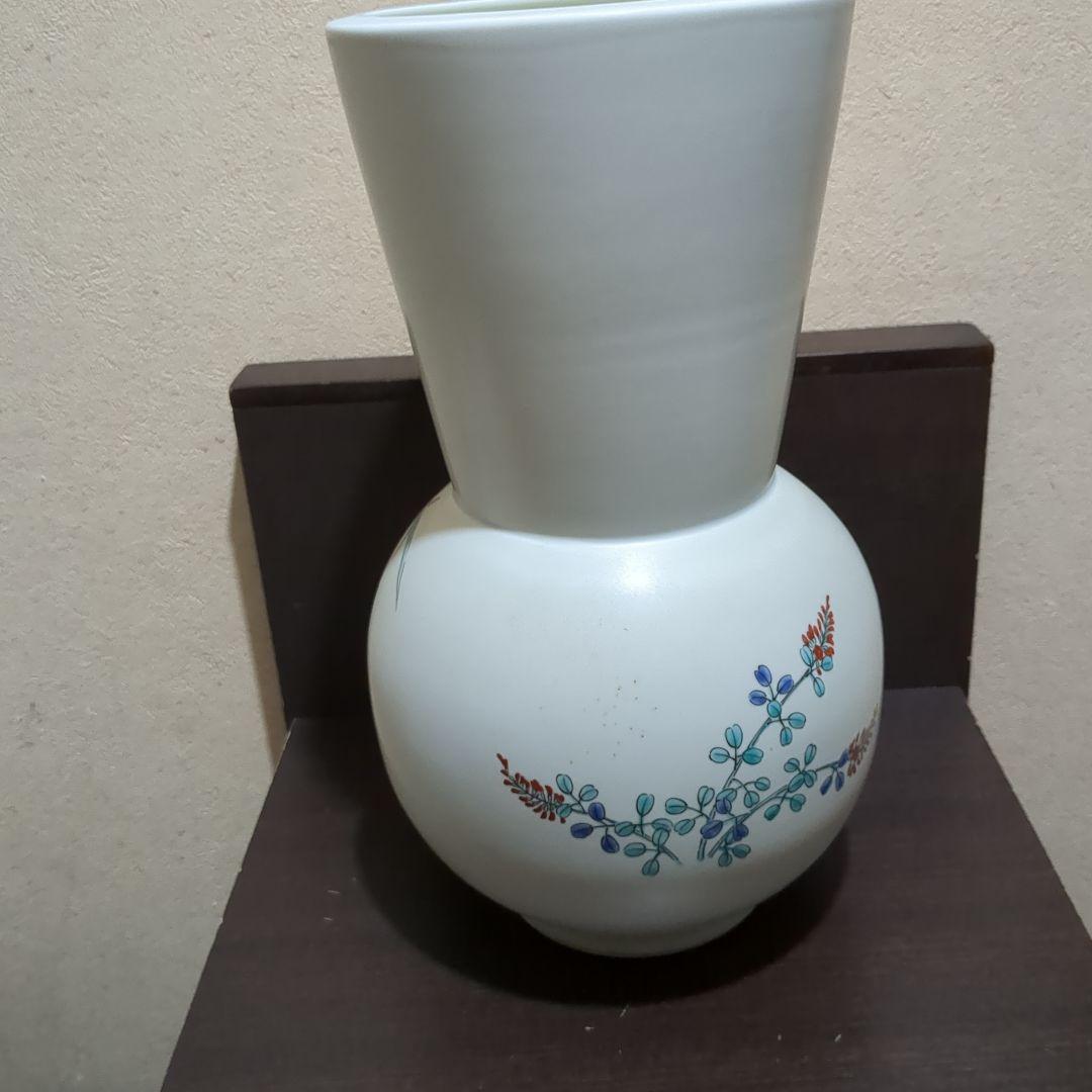 九谷焼 花瓶 山上義正  染付山茶花