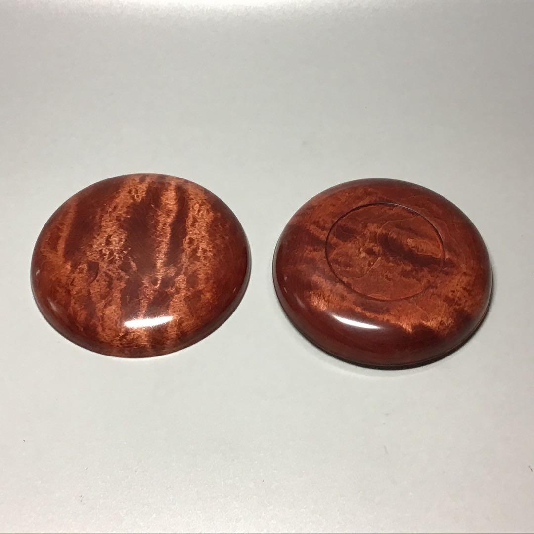 楓ハードメイプルの玉杢を　スカーレット染めにしたミニ食蘢　小物入れ　大香合です