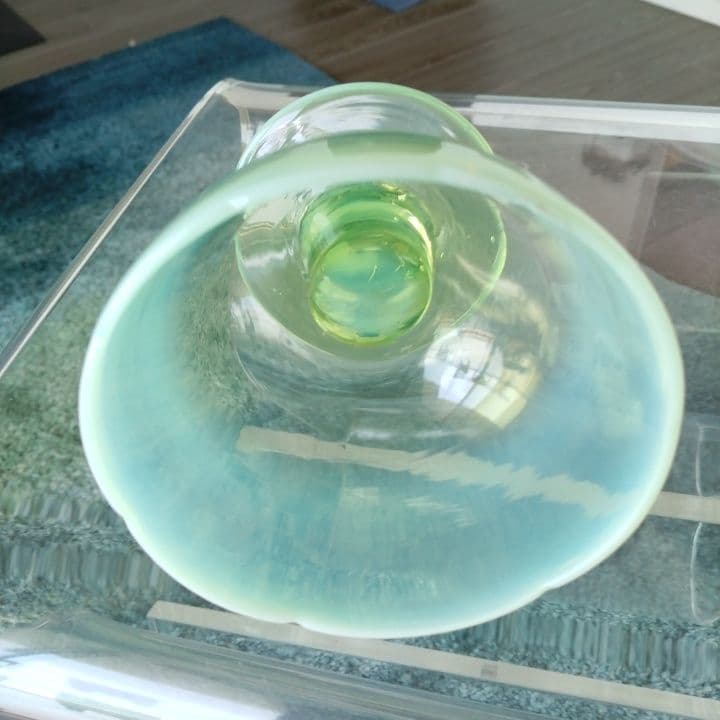 和ガラス 乳白ガラス被せ ウランガラス 2色氷コップ 大正ロマン