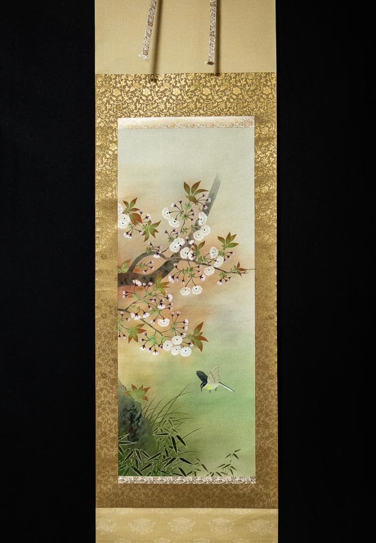 掛軸-1324　堤不羈　万葉四季　4幅対　共箱