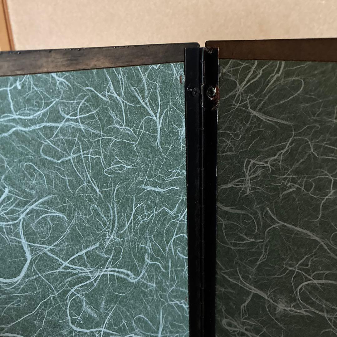 雛人形錦屏風　手書蒔絵　松、鶴