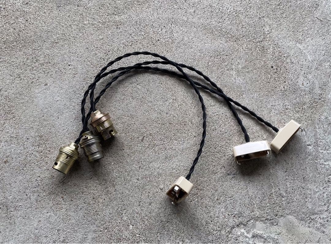 最安値！c-21. 送料無料！フランスアンティーク 3個セット ソケットランプ