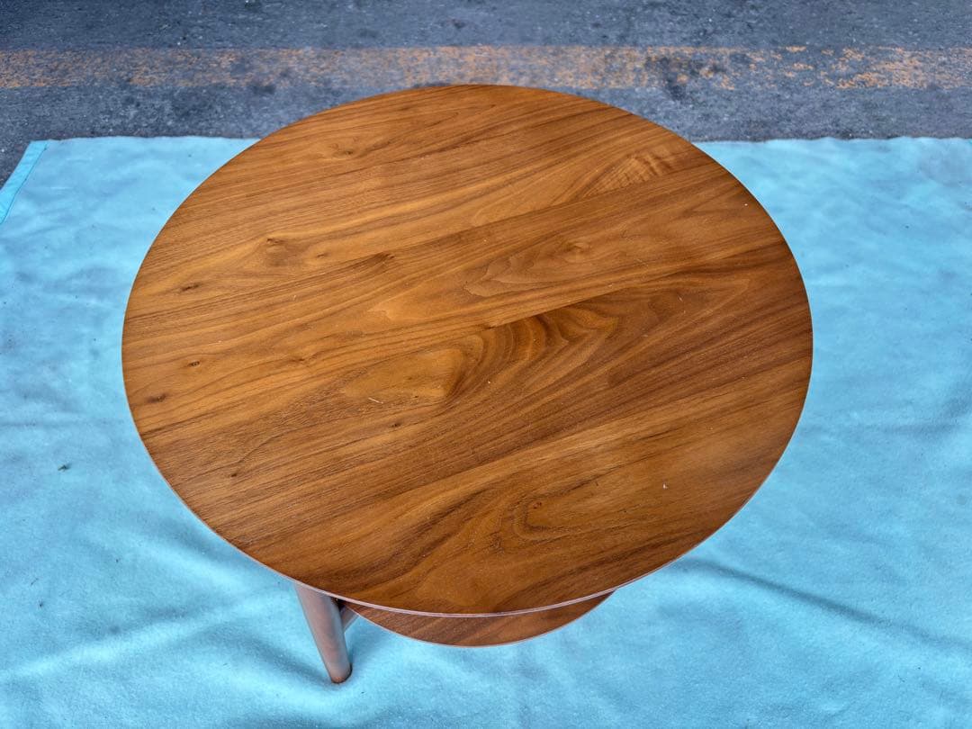 カンディハウス KAMUY 丸テーブル ナラ材 ブラウン 58センチ