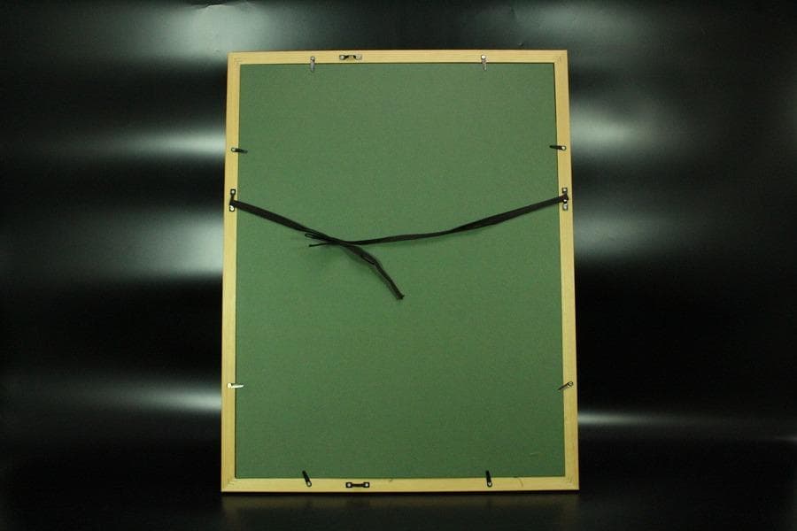 室内調度品 裂地風景画 額装 西陣 呉服屋蔵(K-LC936)