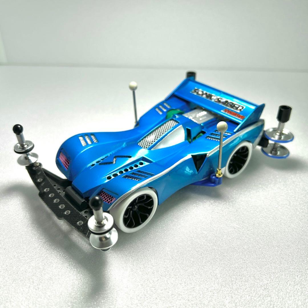 ミニ四駆　ソニックセイバー　肉抜き　クリヤーブルー　シルバーリーフ　キャンディ