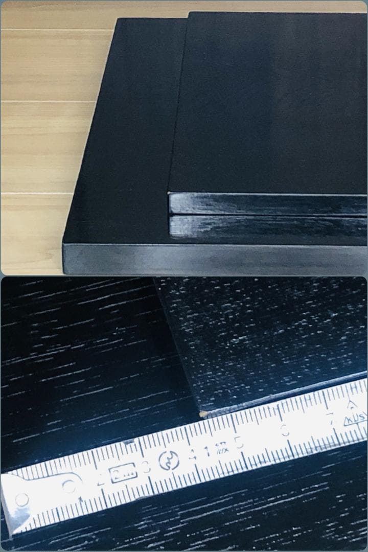 茶道具　長板　黒搔合塗　一双（風炉長板と炉長板）