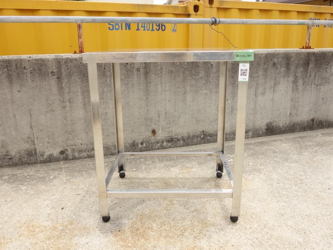 【中古】M▽業務用 厨房 作業台 棚 ステンレス (Fe1784)