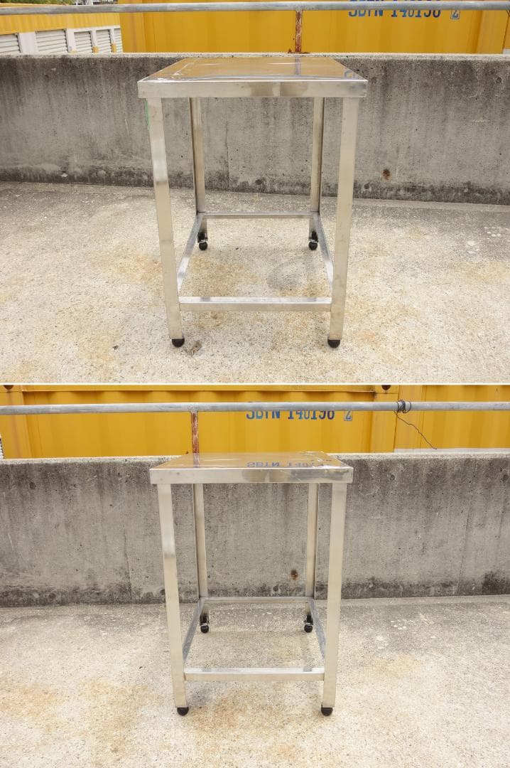 【中古】M▽業務用 厨房 作業台 棚 ステンレス (Fe1784)