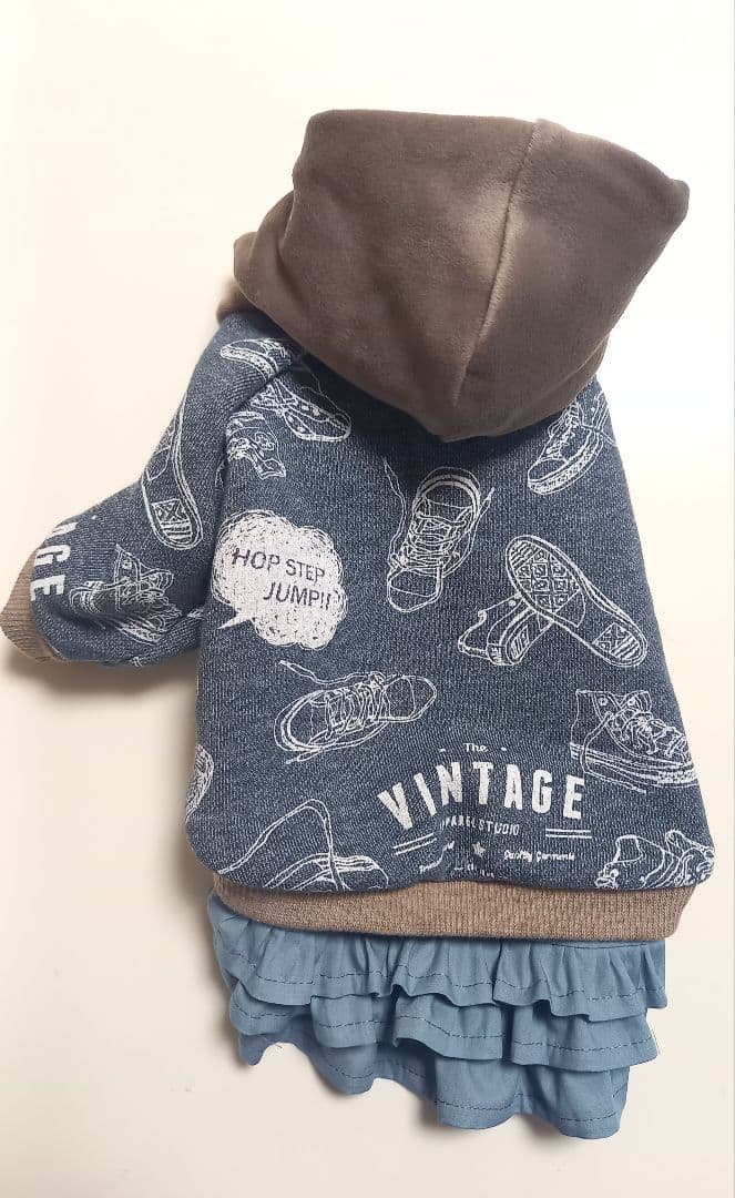 フード付きの犬の服