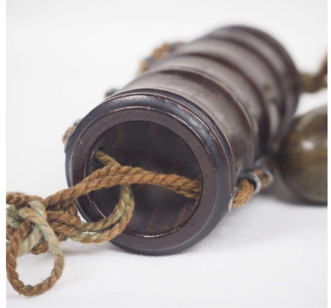 送料無料　竹形印籠・銅製瓢箪形薬入　銀使用　★希少★