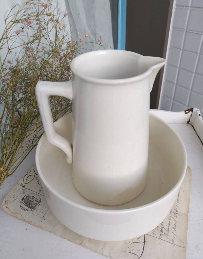 フランス　アンティーク　サルグミンヌ　ピッチャー　ボウル　ピシェ　蚤の市