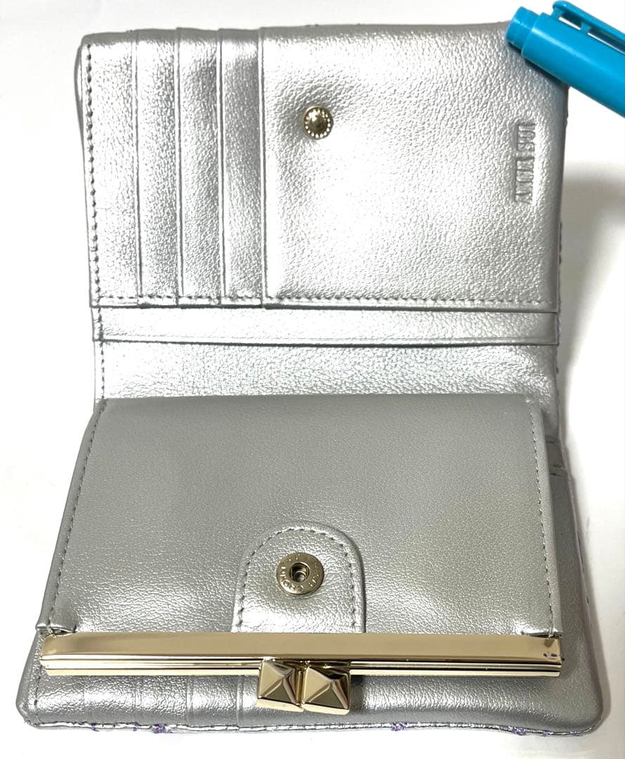 【みらい様】ANNA SUI 財布 二つ折り シルバー 銀 がま口 星 スター