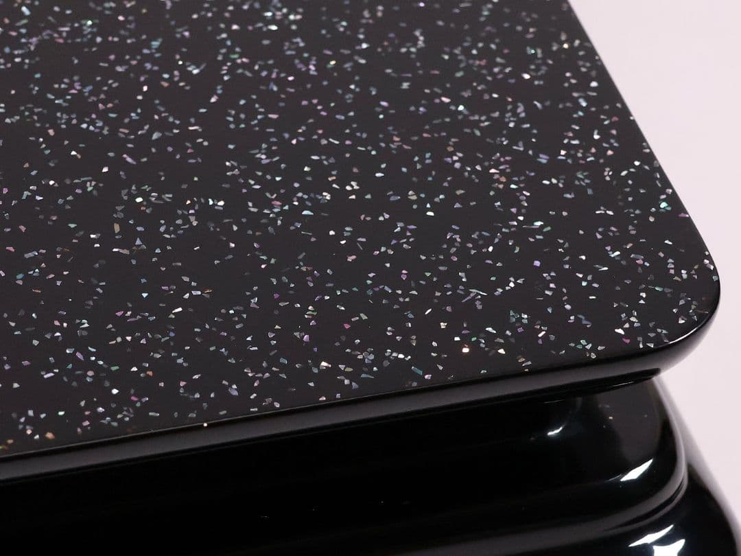 輪島塗 若島量平 青貝梨子地 花台 57×36cm 共箱 木製 平卓【MB62】