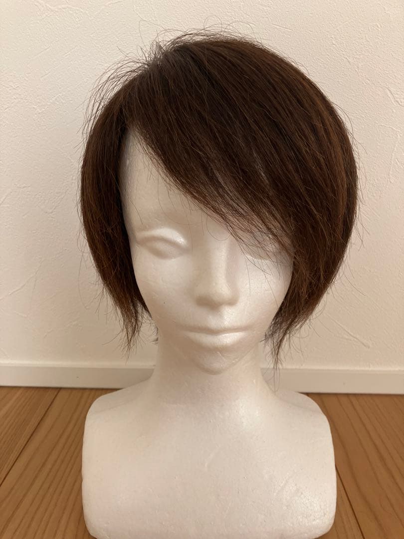 【お値下げ】医療用　フルウィッグ　人毛100％　ダークブラウン