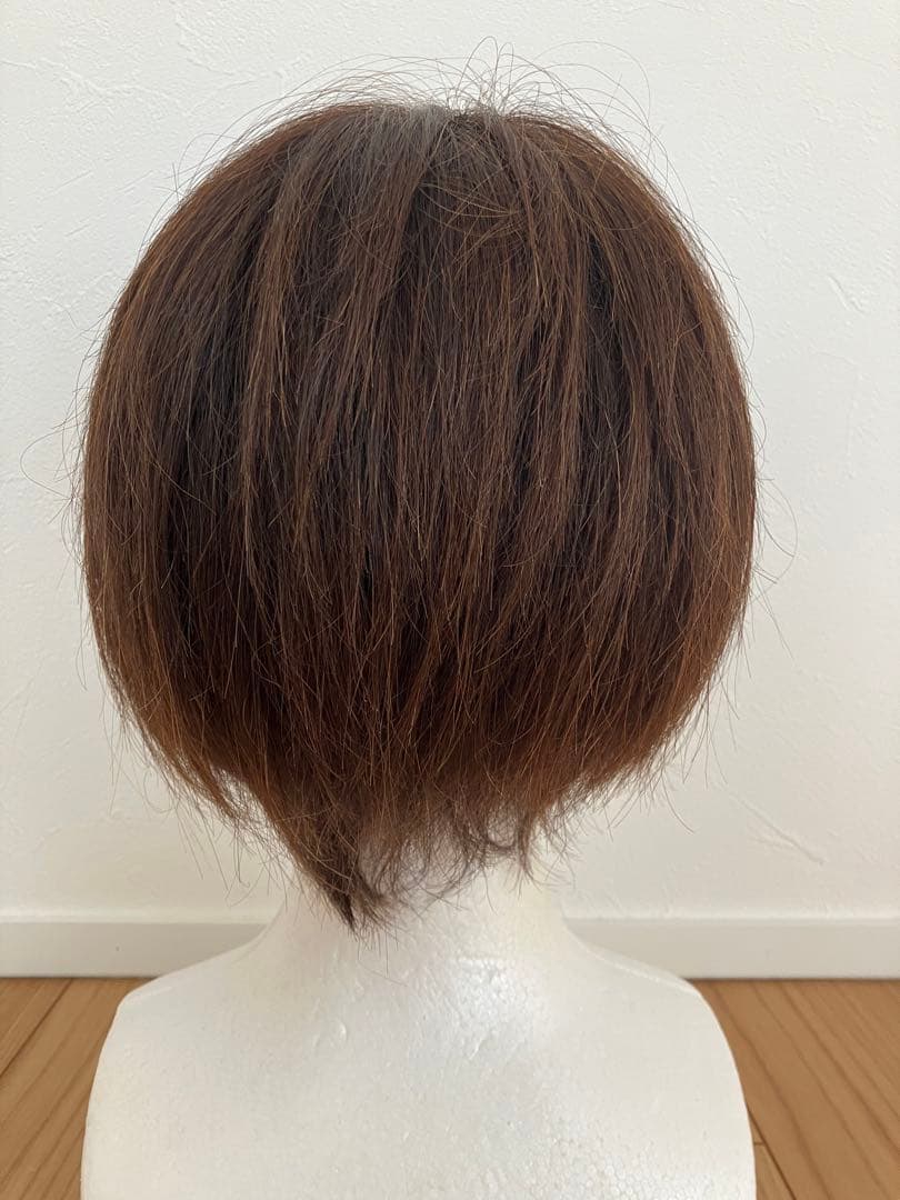 【お値下げ】医療用　フルウィッグ　人毛100％　ダークブラウン