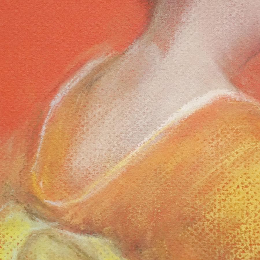 永島公子 パステル画 人物画 絵画 肉筆 額装 美術 芸術 美術品 アート