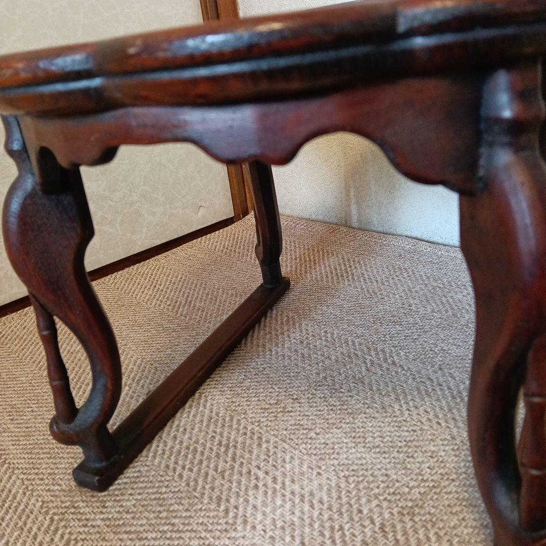 骨董 李朝 ソバン 李朝 お膳　花形 虎脚 机　花台 木製 飾り台