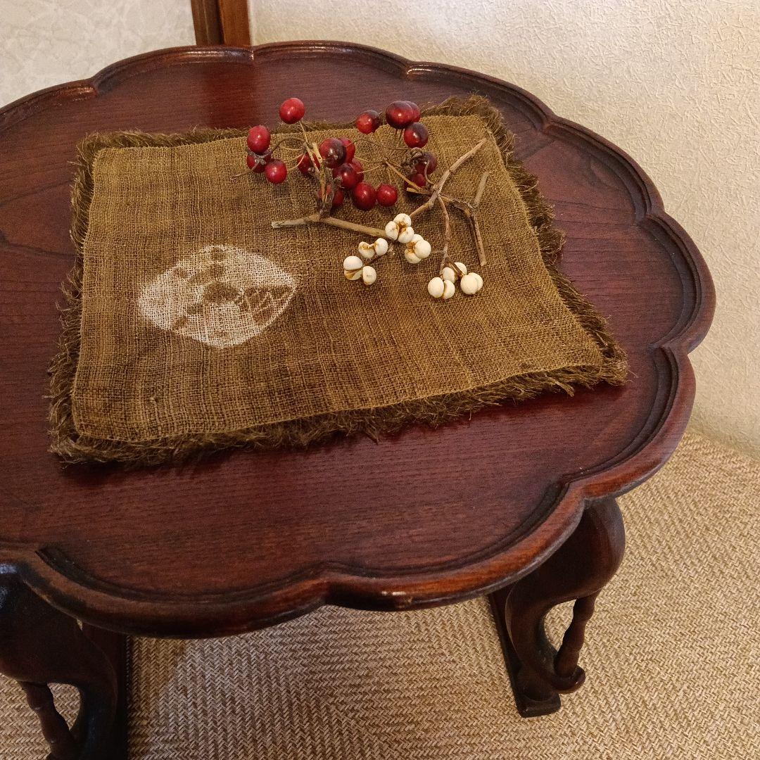 骨董 李朝 ソバン 李朝 お膳　花形 虎脚 机　花台 木製 飾り台