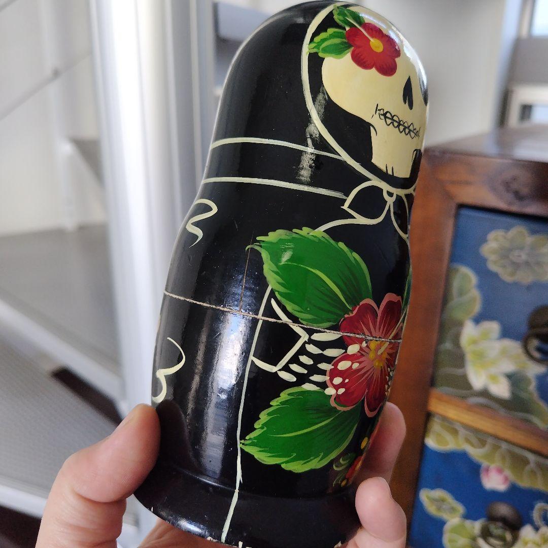 レア！suicoke スイコック スカルマトリョーシカ ブラック×レッドフラワー
