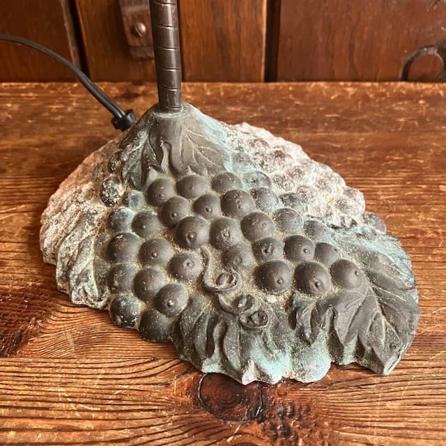 ヴィンテージ ステンドグラス テーブル ランプ 照明 グースネック 気泡 古道具