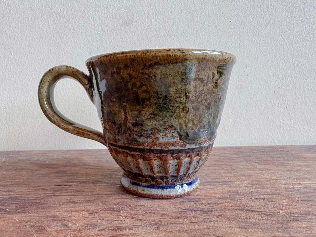 イムサエム　コーヒーカップ　線刻紋　大きいサイズ　使用品　美品