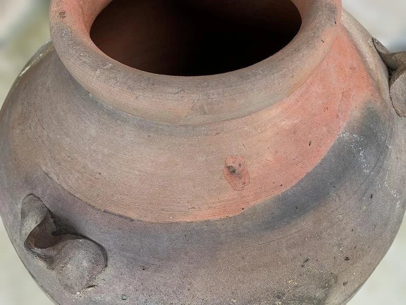 琉球焼の三耳締壷 大花瓶 高さ68cm 古民具 甕 壷屋焼 水瓶