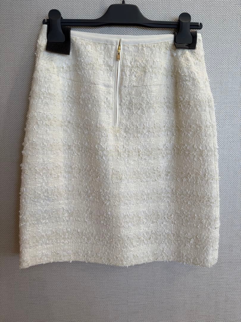 【新品未使用タグ付】ANAYIミックスヤーンツイードミニ スカート 38白