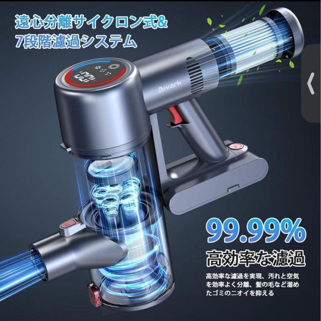 【値下げ】掃除機 コードレス 自立式 50Kpa 超強力 LEDライト 2WAY