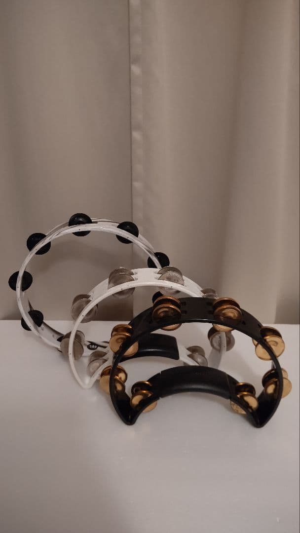 タンバリン(BLACKジングル希少MEINL)リズムテックRHYTHMTECH