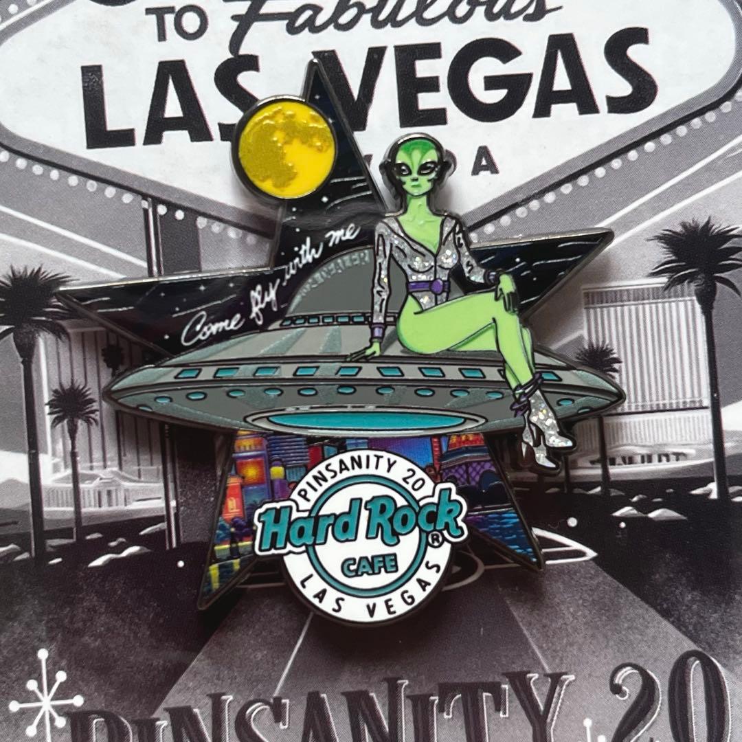 【海外店舗限定 】HardRockCafe ラスベガスエイリアン宇宙人ピンバッジ