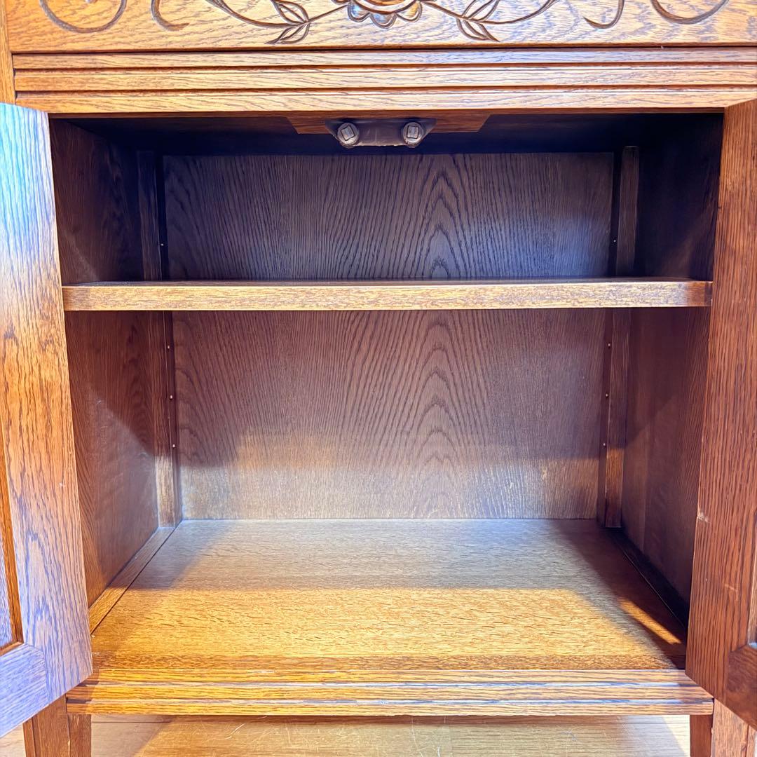 【希少】勇峰工芸 花柄キャビネット 旭川家具 キャビネット