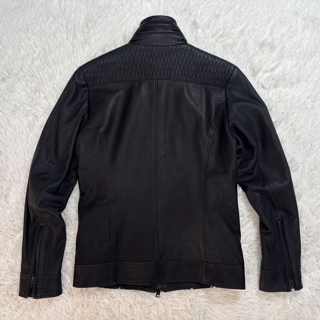 すずたろー 様 AKM シングル レザージャケット ダイヤキルト L WJK.