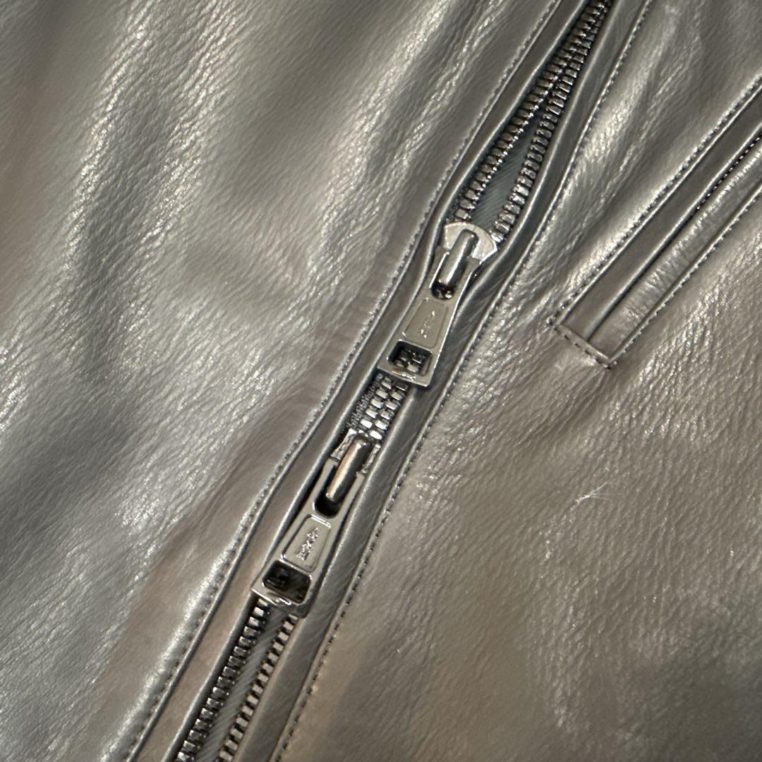 すずたろー 様 AKM シングル レザージャケット ダイヤキルト L WJK.