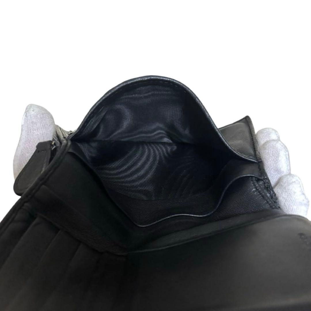 人気　ボッテガヴェネタ　折り財布　ブラック　イントレチャート　ラウンドファスナー