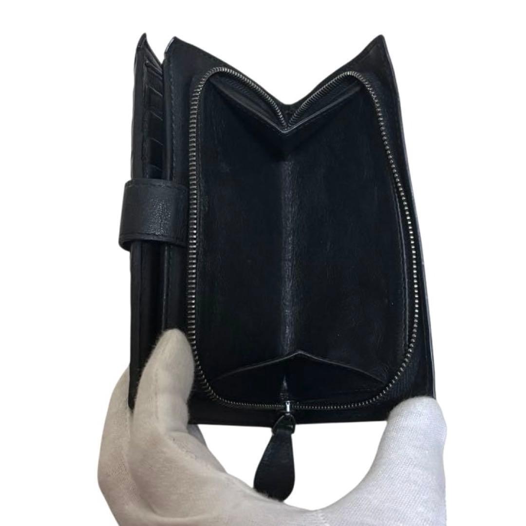 人気　ボッテガヴェネタ　折り財布　ブラック　イントレチャート　ラウンドファスナー